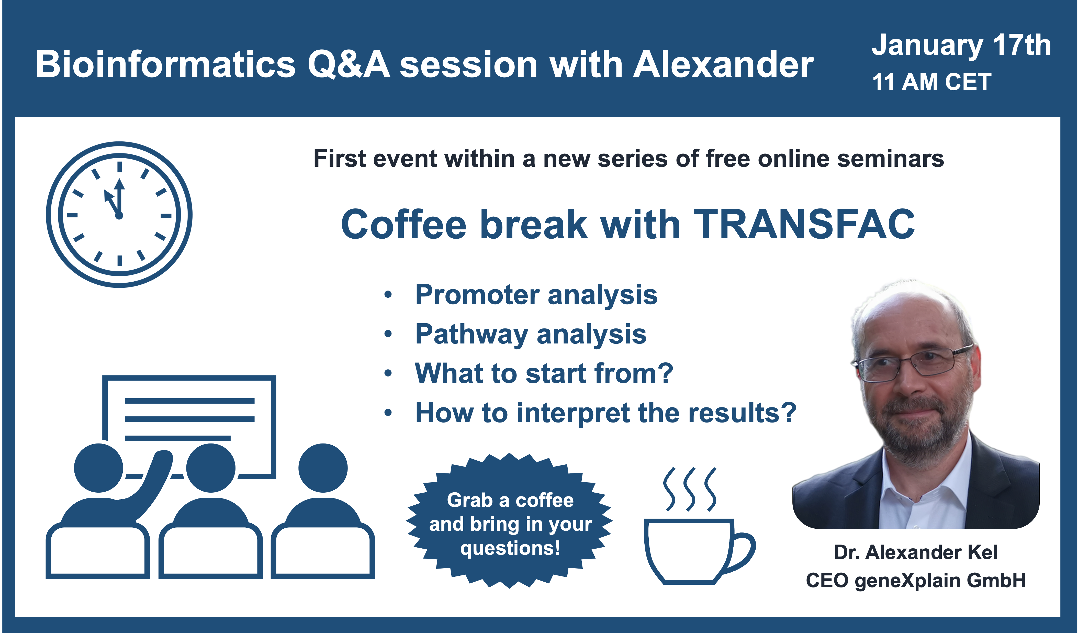 Bioinforamtics Q&A session - coffee break with TRANSFAC