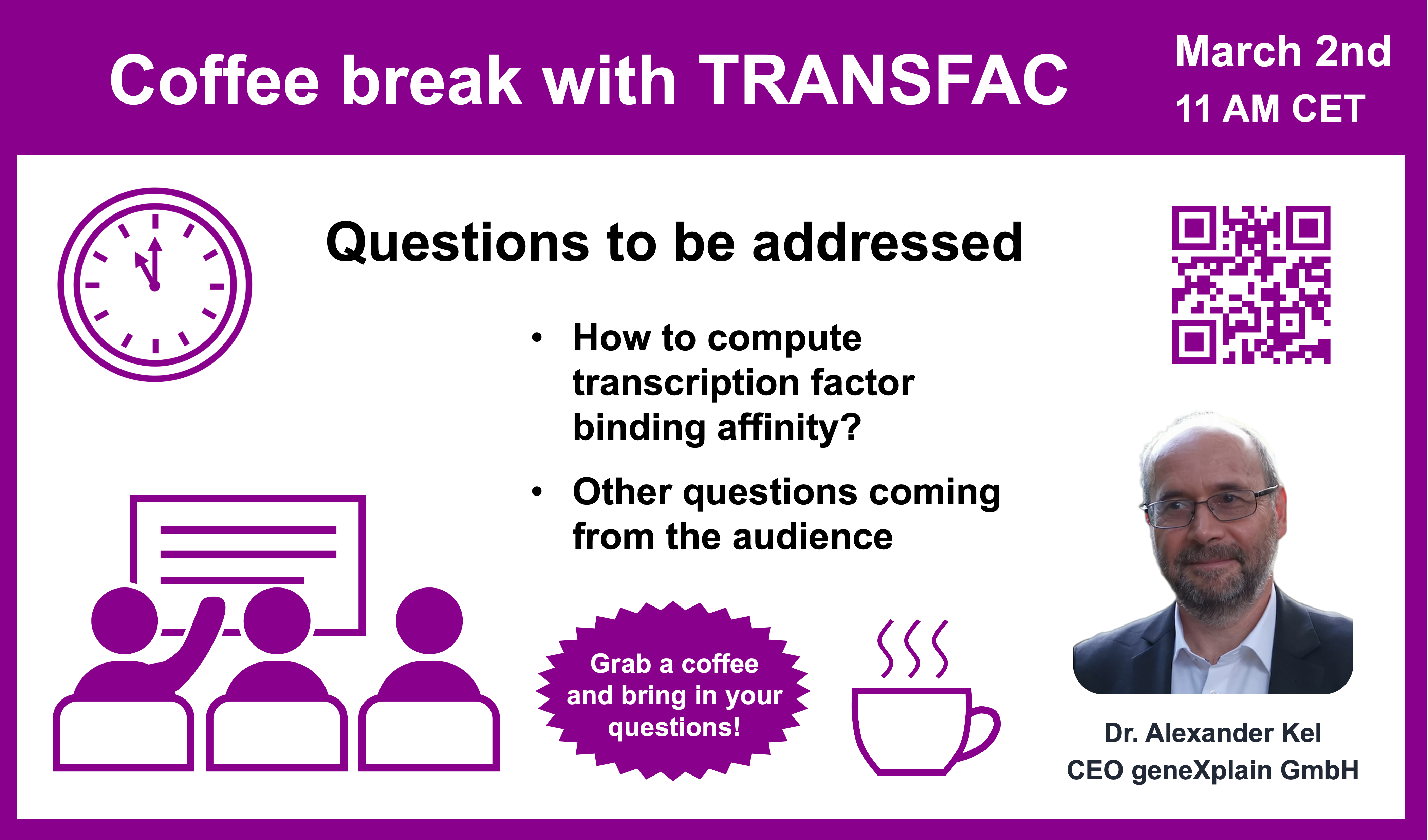 Coffee break with TRANSFAC March 2nd 11 AM CET