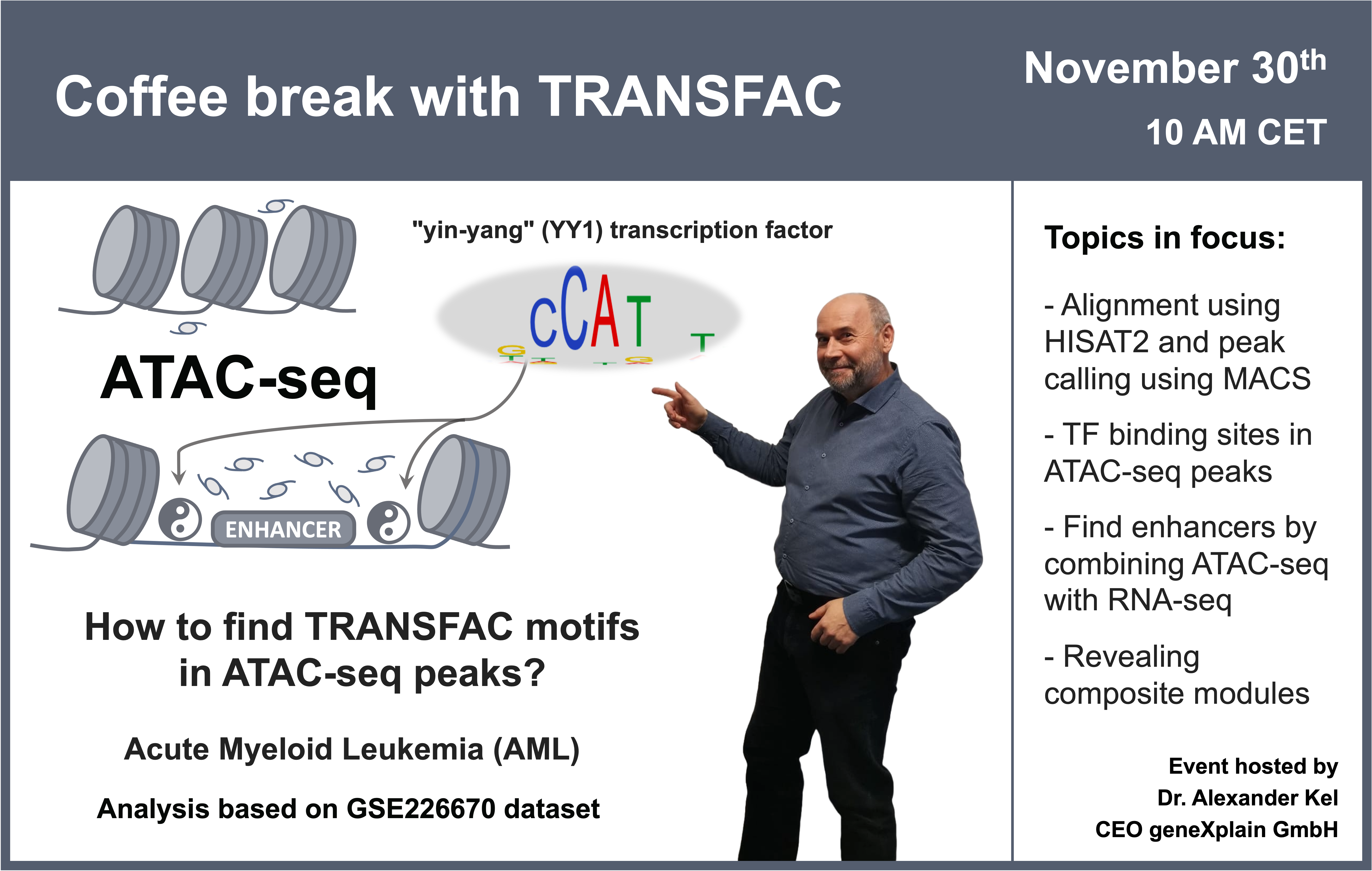 Coffee break with TRANSFAC on Novermber 30th at 10 AM CET