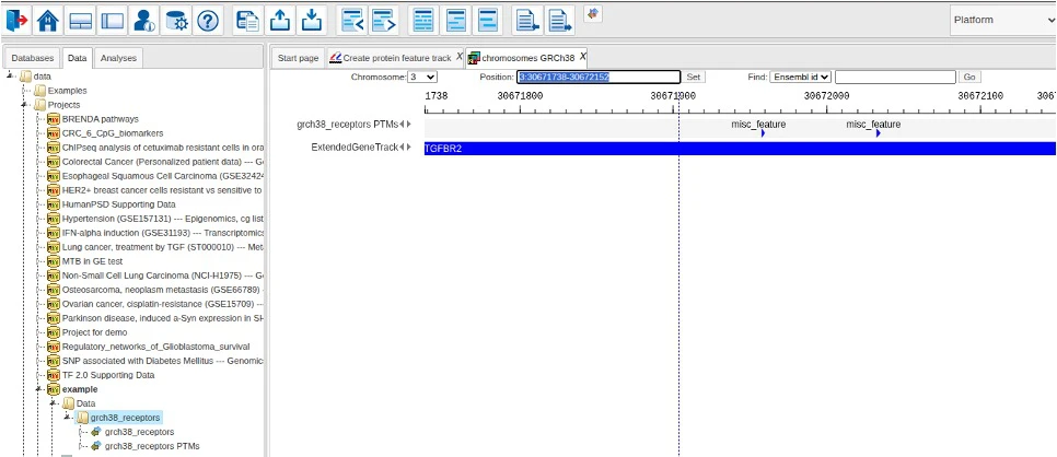 Protein Genome Map resulting output track